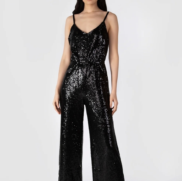 NWT DEX Sequin Strapless Jumpsuit/Romper Black - Picture 6 of 9
